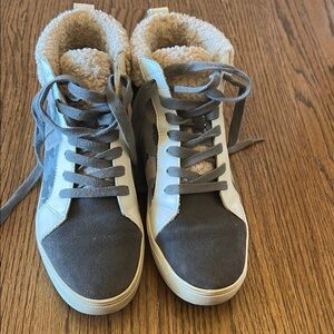 Stylish Gray High-Top Women's Sneakers